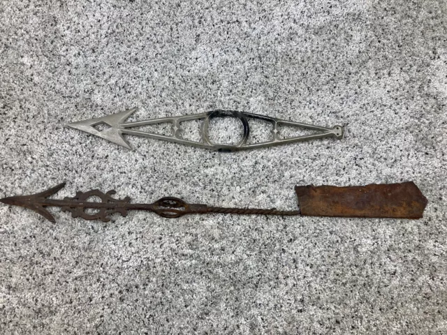 Set/2 Antique Weathervane Directional Arms Cast Iron Aluminum Arrow Arrows
