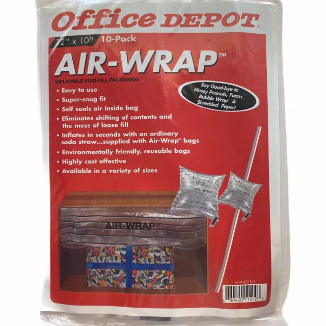 30 Shipping Air-Wrap Inflatable Pillows Void Fill Packaging 12x10" Straw Blow-Up