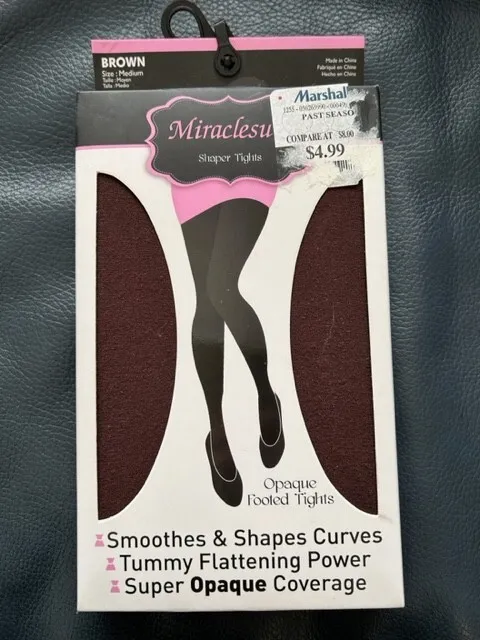 MIRACLESUIT SHAPER TIGHTS Smoothes & Shapes Curves Medium BROWN Color ...