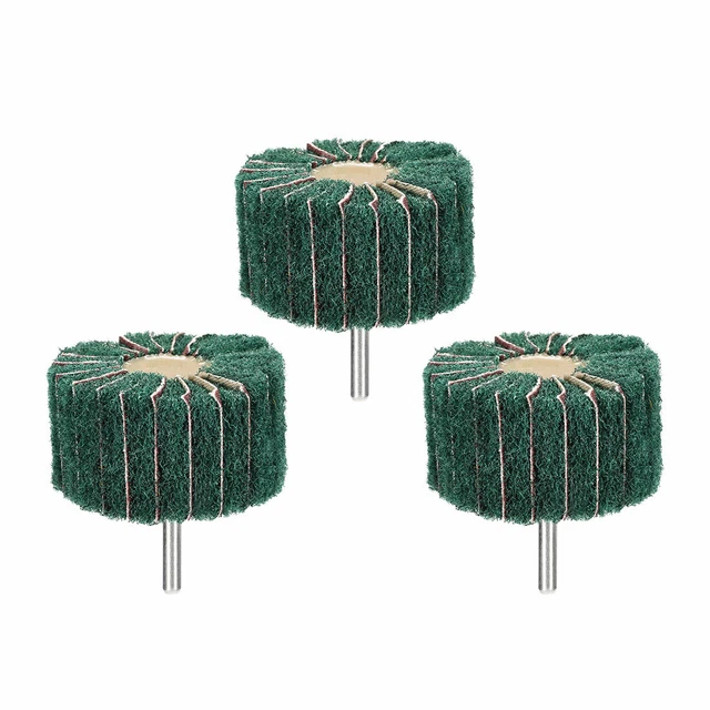 70mm x 40mm x 6mm Shank Mounted Flap Wheels Buffing Polishing Wheels 3pcs