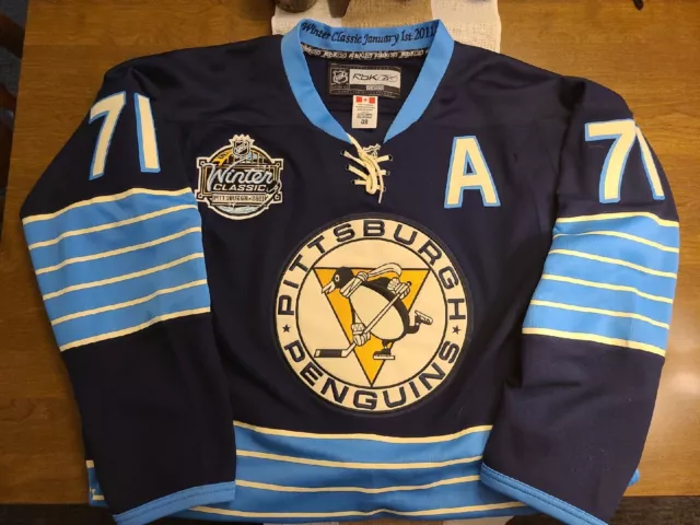 2011 Evgeni Malkin Pittsburgh Penguins Winter Classic Reebok NHL Jersey  Size Large – Rare VNTG