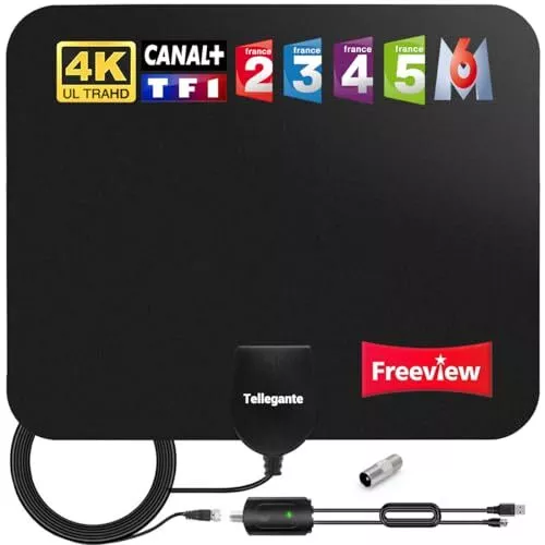 2023 Nouvelle Antenne TV Intérieur Puissante TNT HD - Antenne HDTV avec Ampli...
