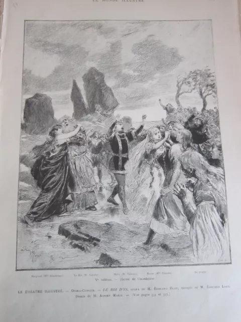 Gravure 1888 - Théatre opéra comique  Le Roi d'Ys