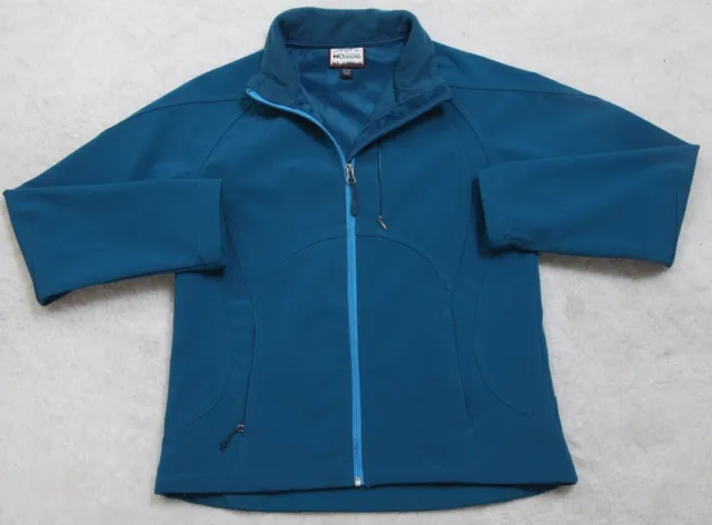 Blue Jacket Coat Double Diamond Small Womens Polyester Spandex Solid Aqua JKT194
