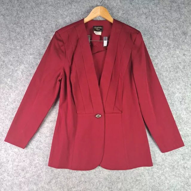 Stitches Plus Jacket Womens 16 Red Blazer Suit Formal Business Office Button