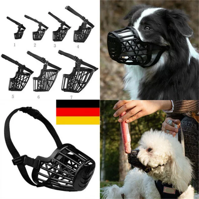 7 Größen Maulkorb Ultra Muzzle Hundemaulkorb Beißkorb Maulband Stirnriemen DE