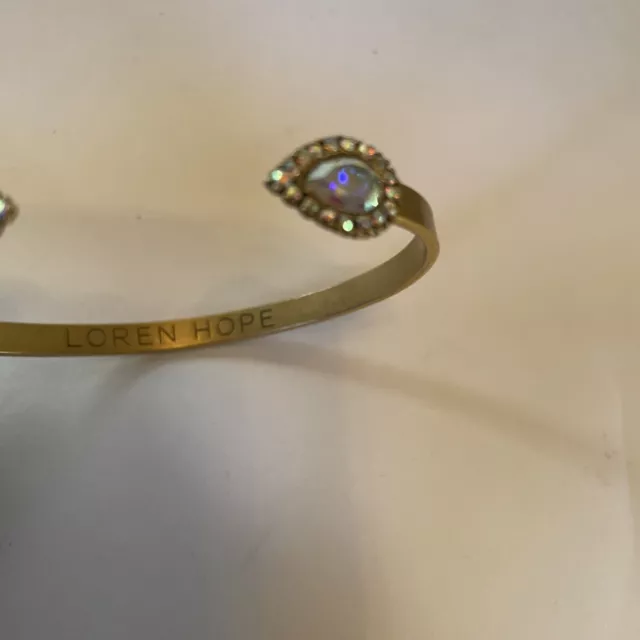 Loren Hope Brass Sarra Crystal Rhinestone Cuff Bracelet 2