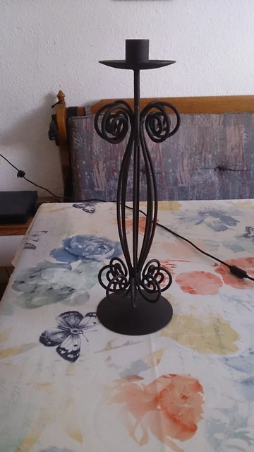 2 candelabros metal negro