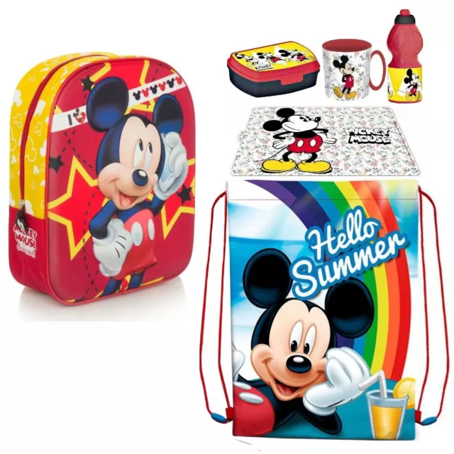 Mickey Disney Star Mochila 3D Escuela Guardería Lonchera Bolsa Botella Taza