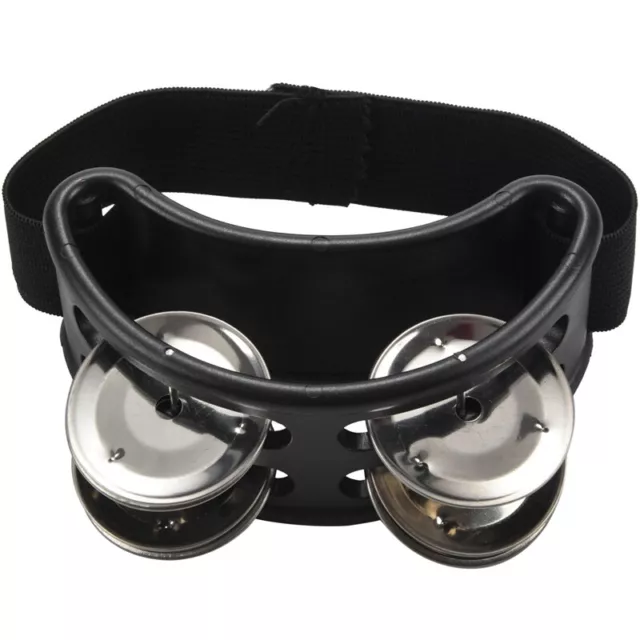 Percussion Foot Tambourine with Metal Jingles, Black V3A53278