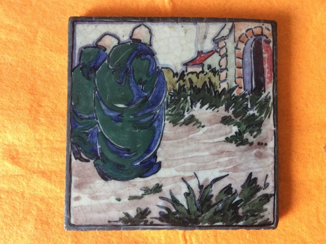 A Rare Joseph Roelants Hand Painted Tile From Carter of Poole