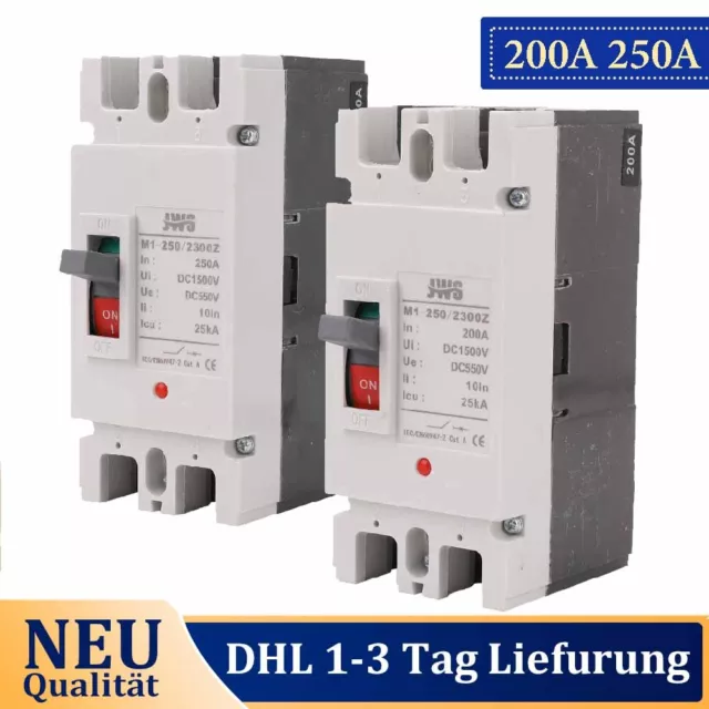 MCCB DC-Leitungsschutzschalter 550VDC 2 Polig / PV Batterie 160A/200A/225A/250A