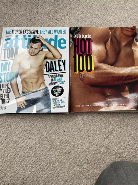 Tom Daley attitude magazine, Aug2014, UK edition,  Plus Hot 100 men 2014 Gay Int