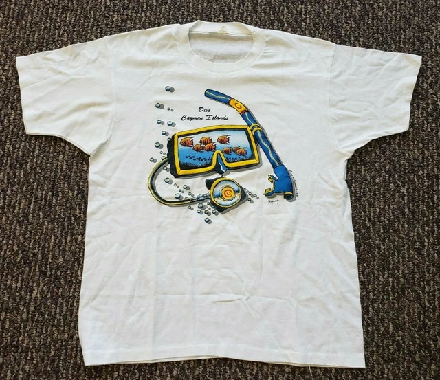 Vintage 80's Screen Stars Single Stitch Scuba Diving Puff Print T Shirt Size L Vintage 80's Screen Stars Single Stitch Scuba Diving Puff Print T Shirt Size L