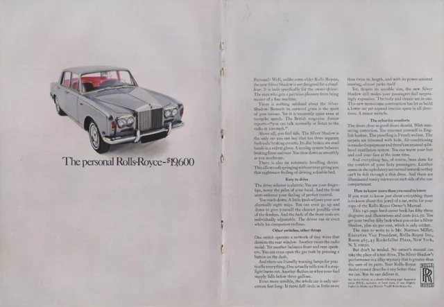The personal Rolls-Royce - $19,600 magazine ad 1968 NY