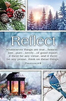 Bulletin-Reflect (Philippians 4:8. Kjv) (Pack Of 100)