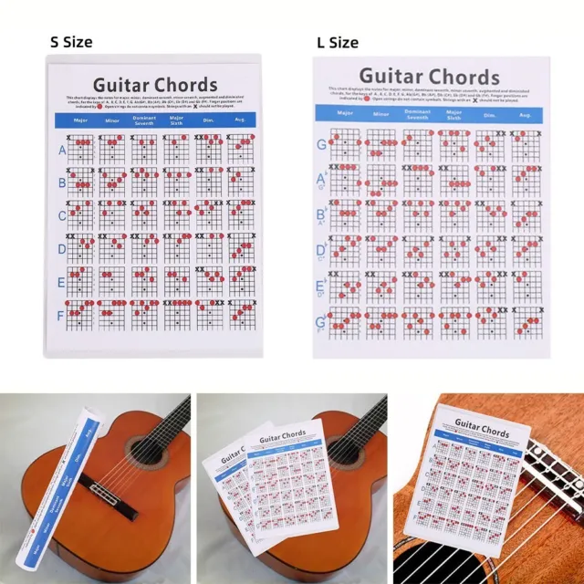Music Score Fingering Chart Master 6String Chords with Guitar Practice