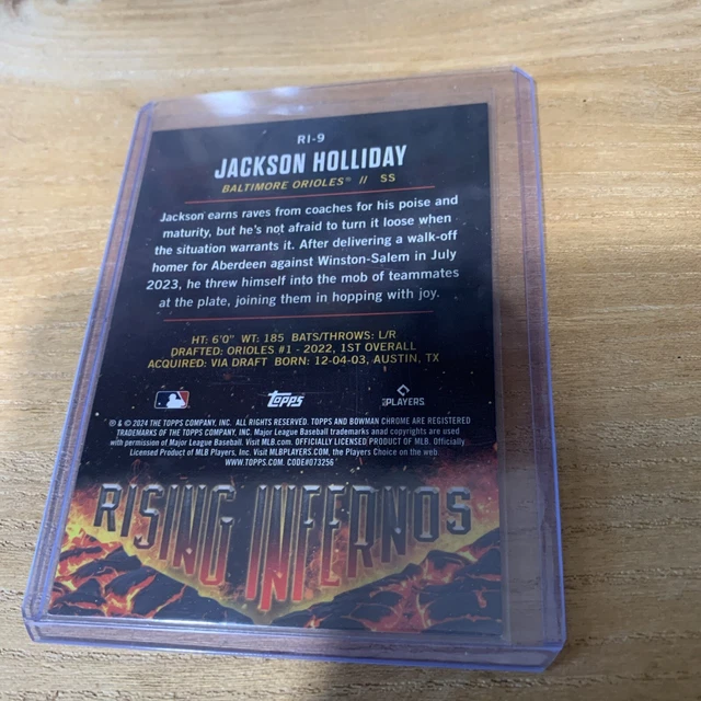 2024 BOWMAN CROMATO Jackson Holliday Rising Infernos rifrattore verde