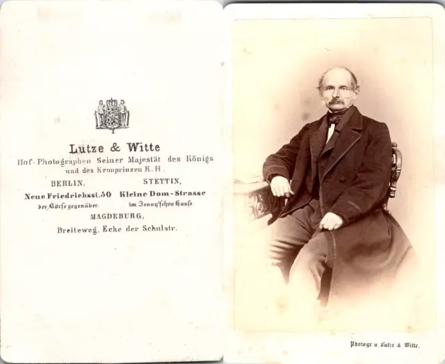 Lutze & Witte, Berlin, personnalité à identifier Vintage CDV albumen carte de vi