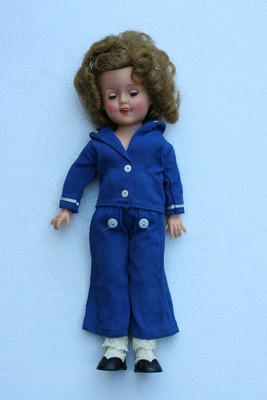 Adorable Vintage Ideal Shirley Temple Doll ST-12 in Navy Blue Sailor Outfit