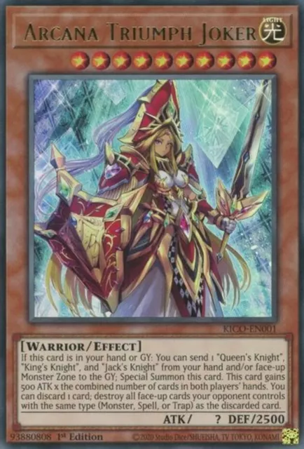 Yugioh! Arcana Triumph Joker - KICO-EN001 - Ultra Rare - 1st Edition Near Mint,