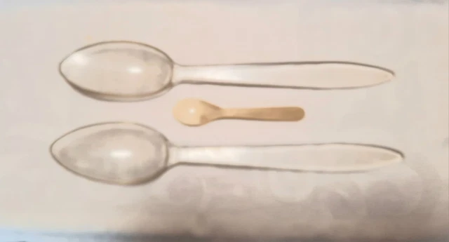 3 uralte "Original-Löffel Apotheke/Drogerie" aus Plexiglas u. Horn hergestellt?