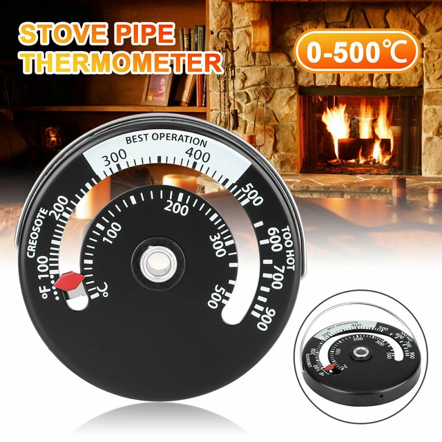 WOOD STOVE Pipe Fireplace Heat Temperature Gauge Thermometer