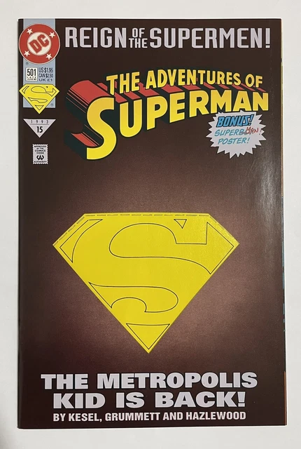 The Adventures of Superman #501 DC Comics VF (June 1993) Die Cut Cover