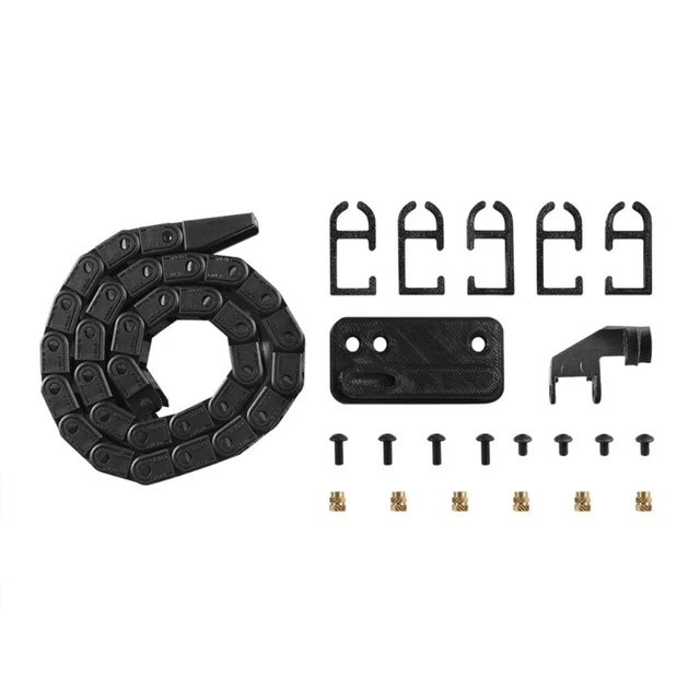 Black Drag Chain Openning Type Wire Chains for Bambu Lab P1P 3D Printing