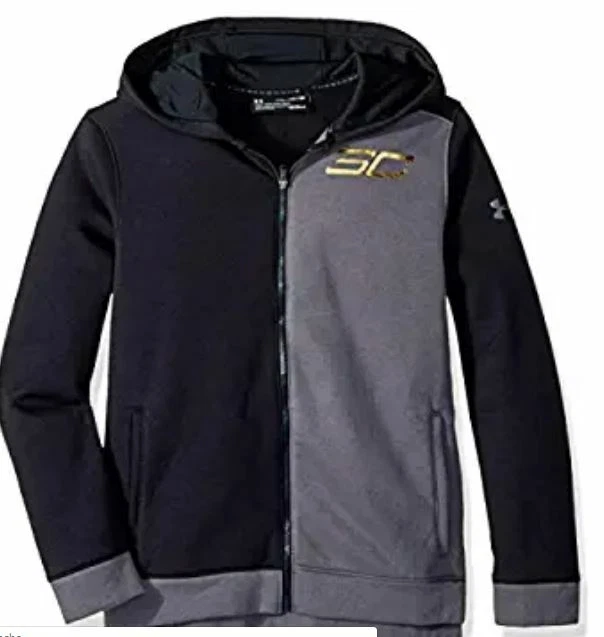 Nwt Under armour Ragazzi con Zip Felpa con Cappuccio Misura Yxs