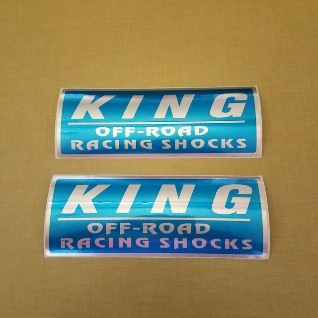 Lot Of 2 KING SHOCKS Blue & White Decals / Stickers – Truck 4x4 Offroad Mud
