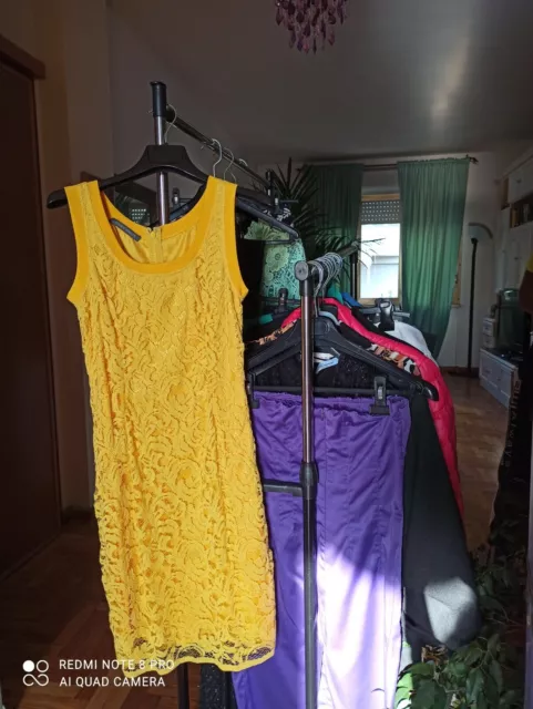abito corto giallo in pizzo Alberta Ferretti taglia xs  foderato mai indossato