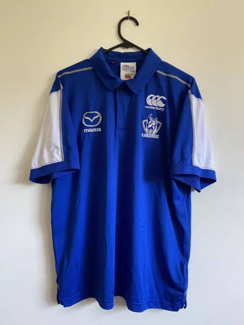 Kangaroos NMFC North Melbourne AFL Logo Blades Mens Polo Button Shirt Size L