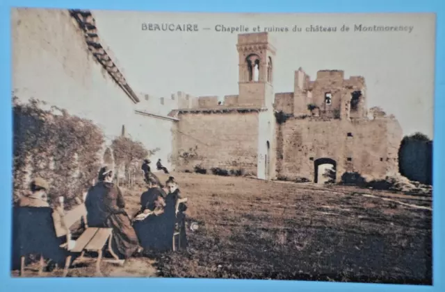 CPA  BEAUCAIRE (Gard-30) chapelle et ruines du château de Montmorency, animée