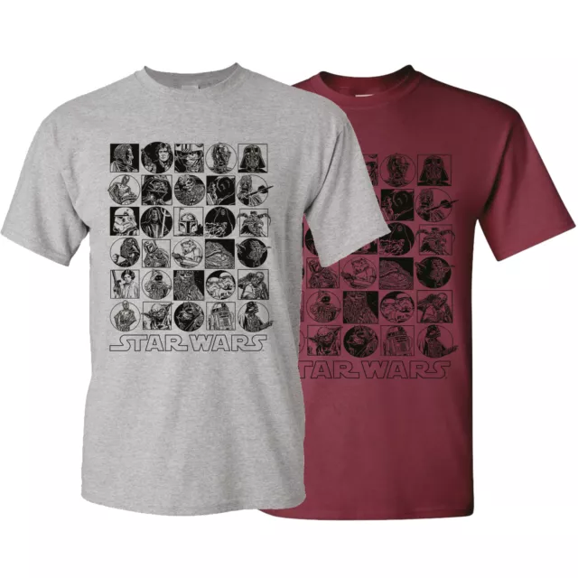 Characters - Star Wars - Line Art Icons Print T-Shirt