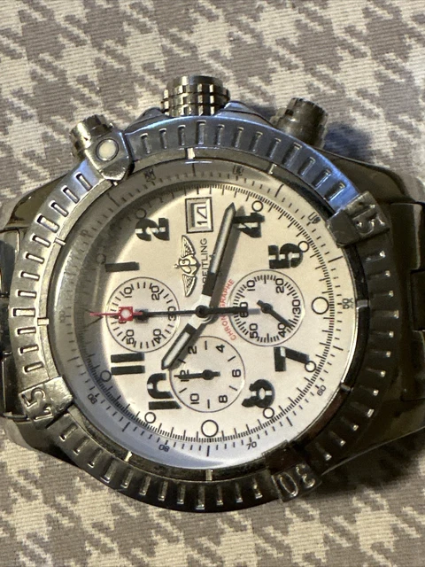 BREITLING Super avenger A13370 Chronograph SS Automatic Men's Watch Used