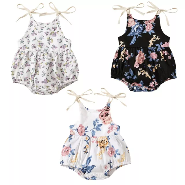 Baby Girl Romper Floral Jumpsuit Infant Summer Clothes Sleeveless Toddler Casual