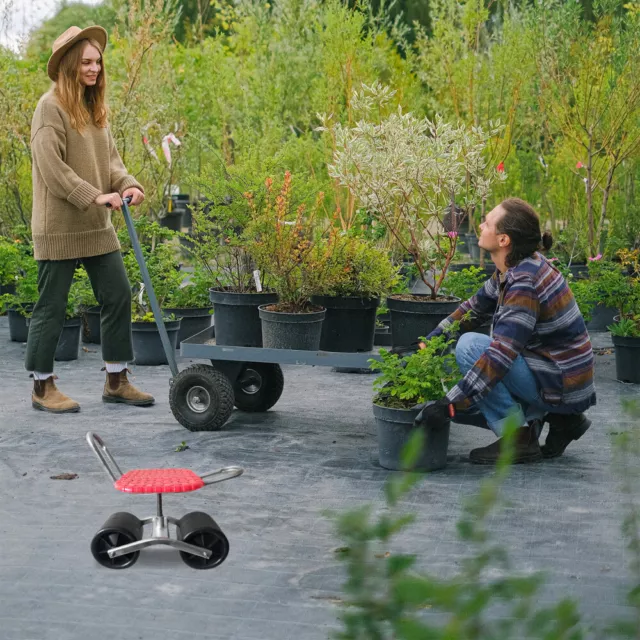 Rolling Stool Wheels Work Chair Rubber Scooter Seat It Can Move