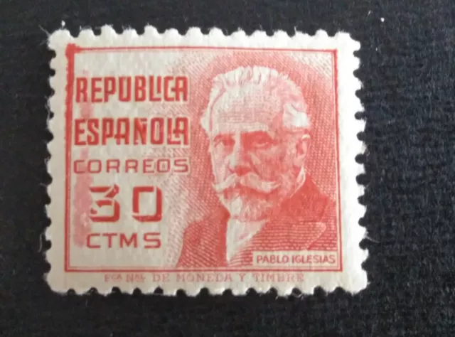 Sellos España Mnh 1936 Pablo Iglesias Edifil 745 Variedad Mancha Roja Margen Izq