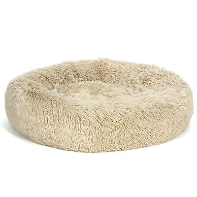 Luxury Faux Fur Donut Cuddler (25x9") Small Round Donut Cat and Dog Cushion Bed