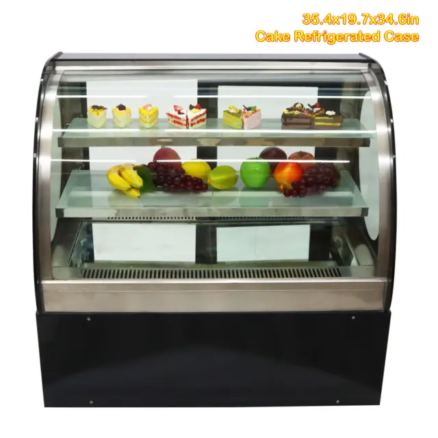 220V Cake Refrigerated Display Cabinet LED Digital Temp Control 35.4x19.7x34.6in