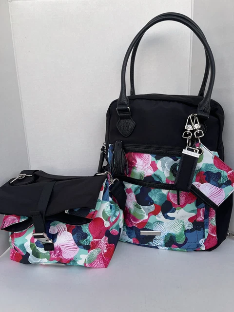 SAMANTHA BROWN To-Go Convertible Backpack & Insulated Lunch Tote Orchid Camo Set