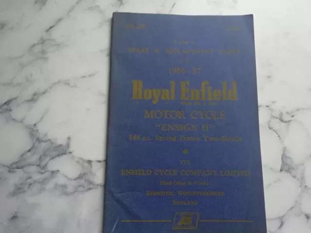 Royal Enfield Prince parts catalogue 1959