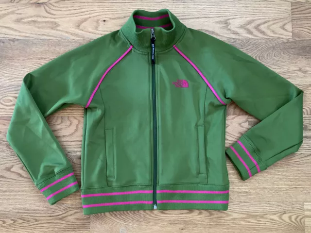 THE NORTH FACE Girls A5 Track Jacket TNF Green Medium Hike Bike Climb Rare EUC