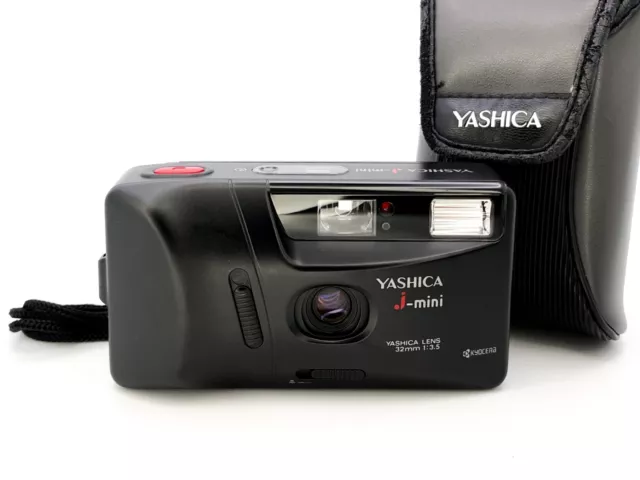 Yashica J-Mini (Kyocera) 35mm Point and Shoot Compact Film Camera + Strap + Case