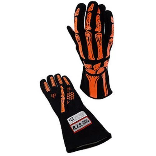 Rjs Safety Single Layer Orange Skeleton Gloves Large 600090142