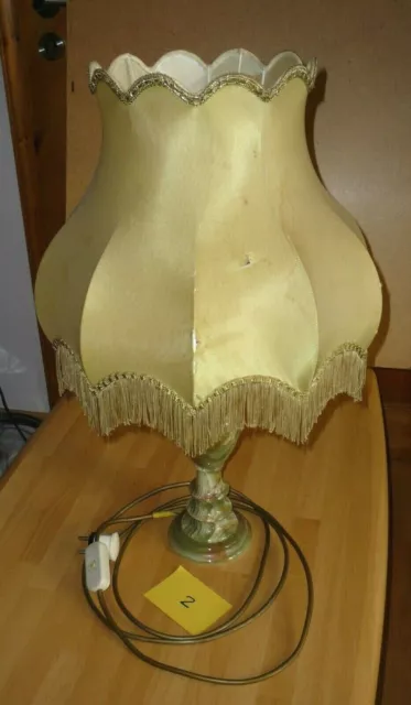 Alte Onyx Tischlampe ca. 63 cm mit Schirm Tisch Lampe Leuchte Stehlampe