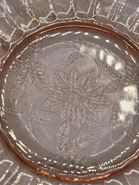 Jeanette Floral/Poinsettia Pink Depression Glass Lot