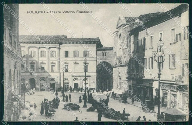 Perugia Foligno Piazza Vittorio Emanuele cartolina RB7745