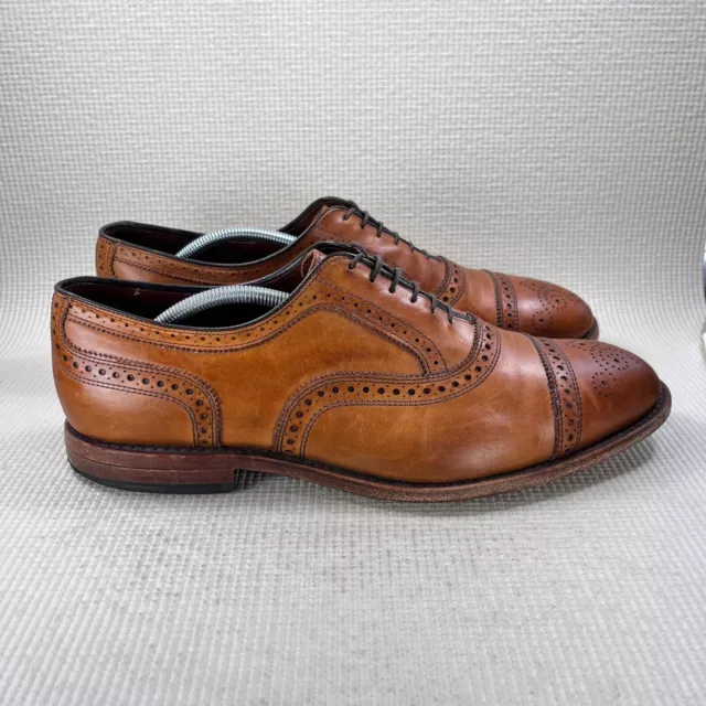 Zapatos de vestir Allen Edmonds Strand Oxford para hombre talla 12 3E cuero marrón con cordones